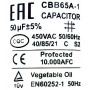 Конденсатор CBB65 50uF 450V алюминий 2x4 контакта