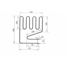 ТЭН для саун HARVIA ZSP255 3000W 280 А 8/3,0 Т 220 контакты под углом