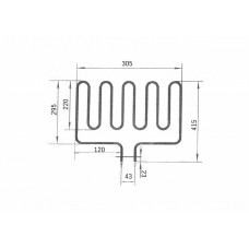 ТЭН для саун HARVIA ZSL-313 2000W 280 А 8/2,0 Т 220 - 5 изгибов